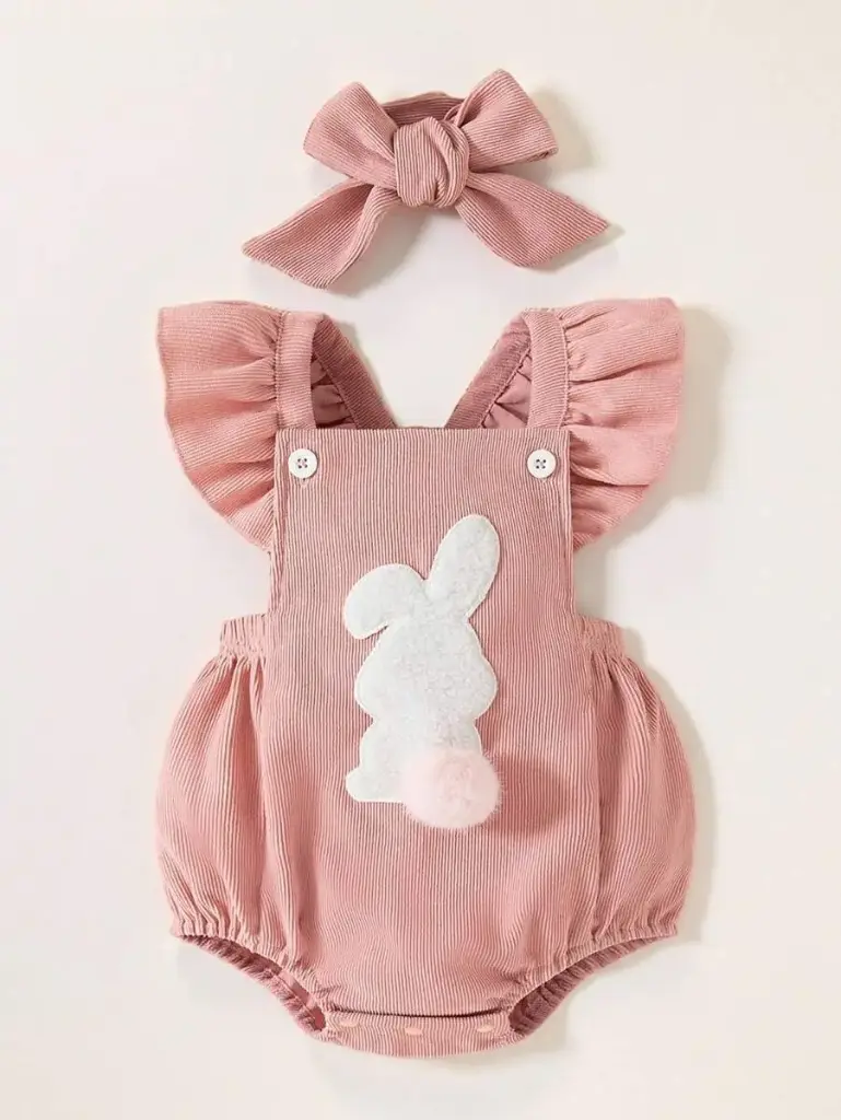 Mono de punto con lazo y estampado de dibujos animados