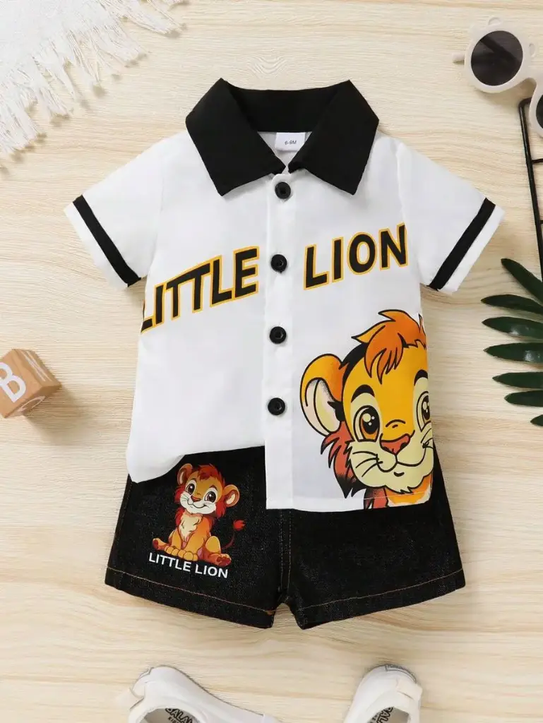 Conjunto de 2 piezas para bebé niño, cómodo y lindo, con diseño de dígitos de dibujos animados