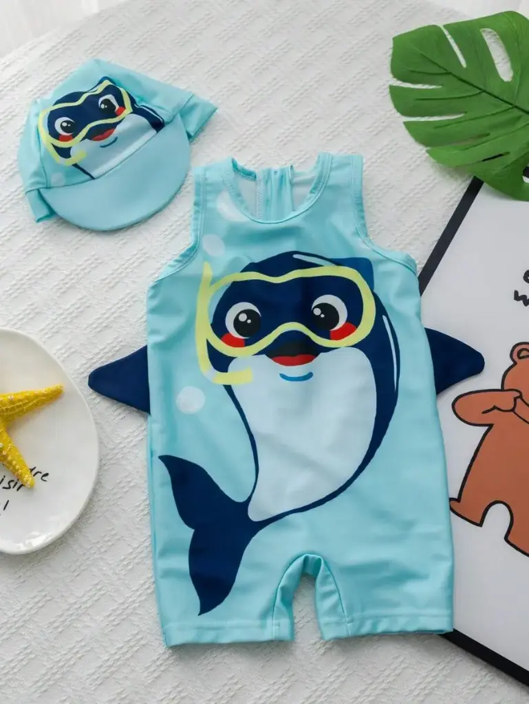 Traje de baño con estampado de delfín