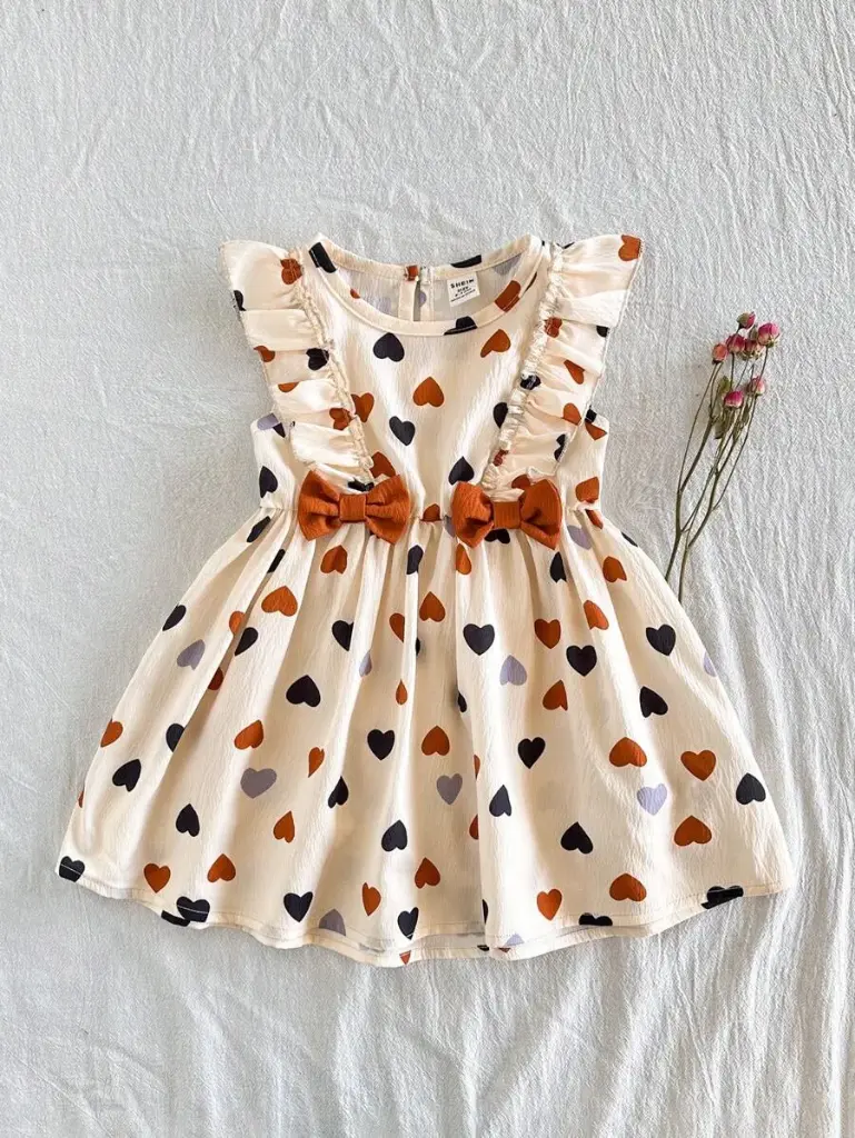 Vestido con estampado de corazón