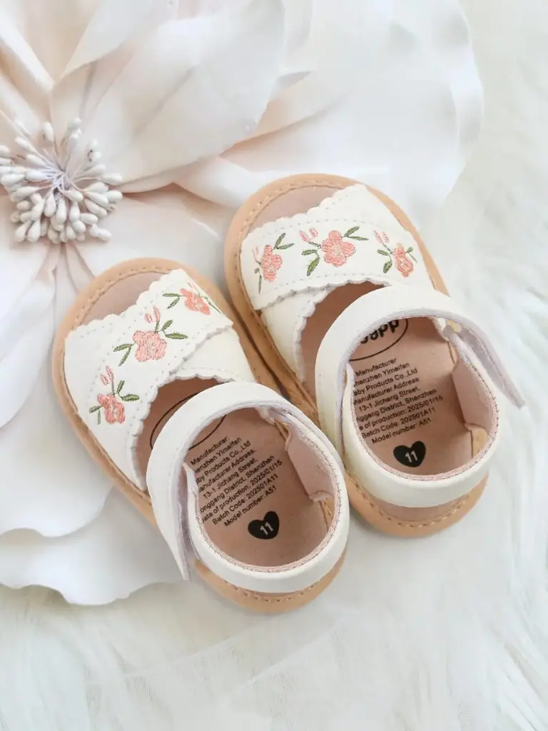 Sandalias con estampado de flores