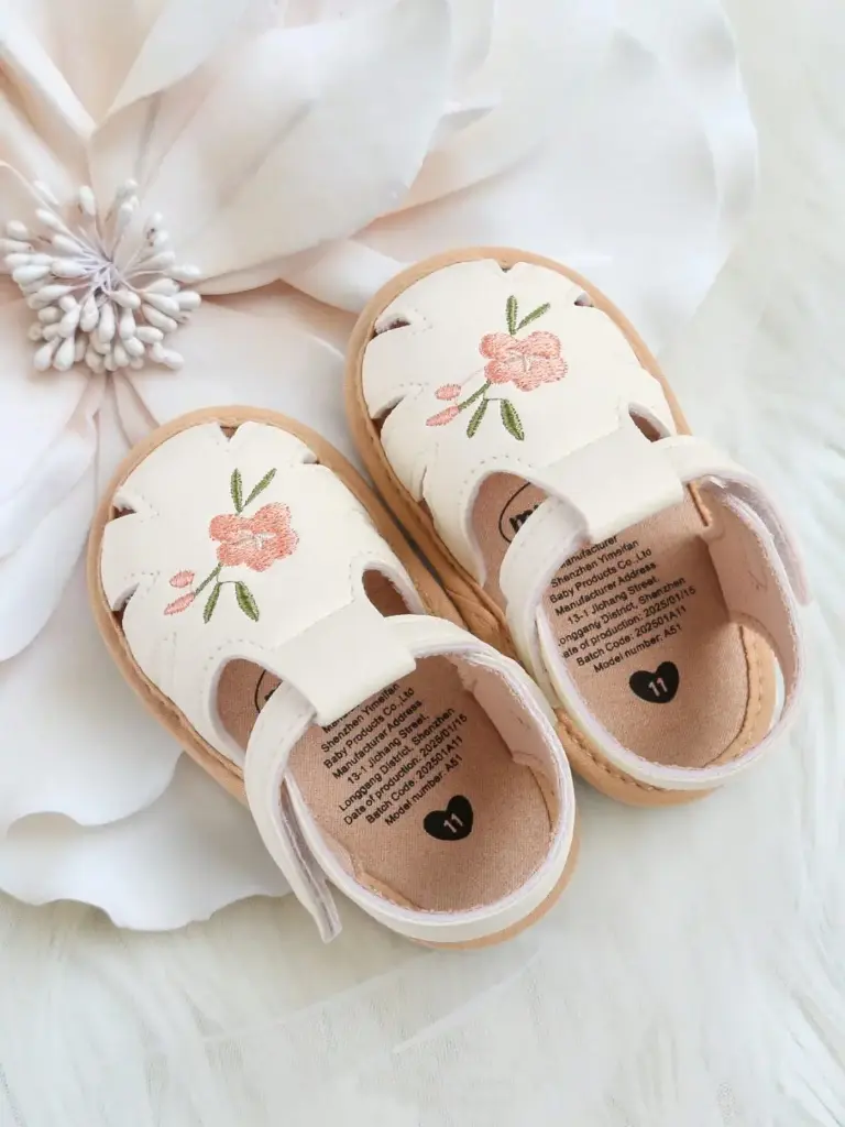 Sandalias con estampado de flor