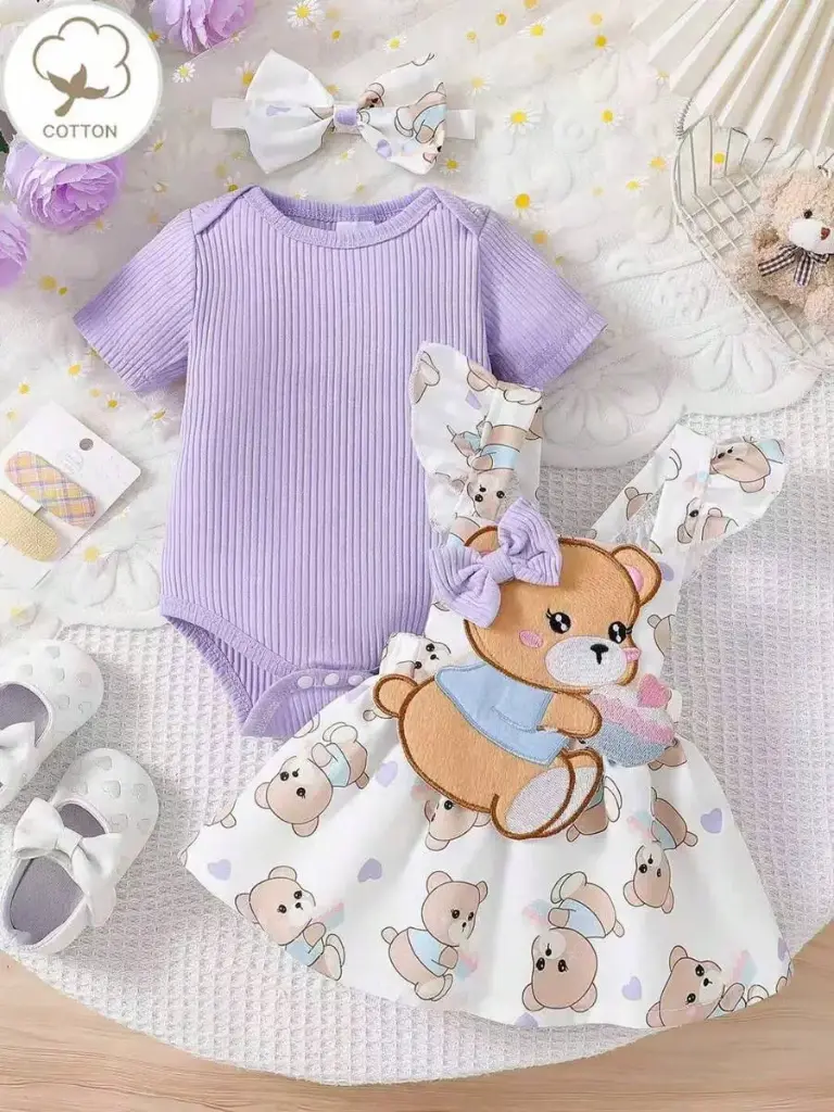 Conjunto Vestido Osita Lila