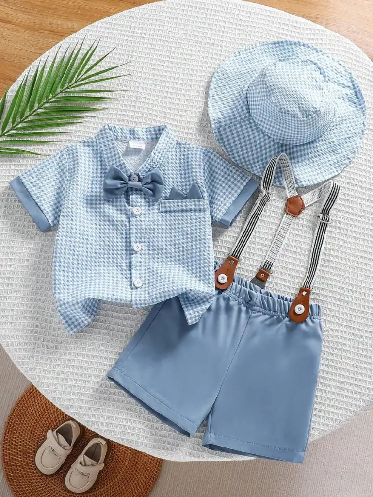 Conjunto Elegante Celeste con Tirantes