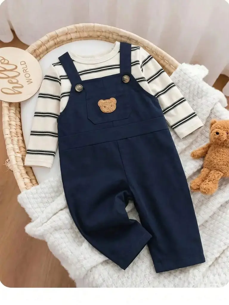 Conjunto Overol Azul Marino con Osito