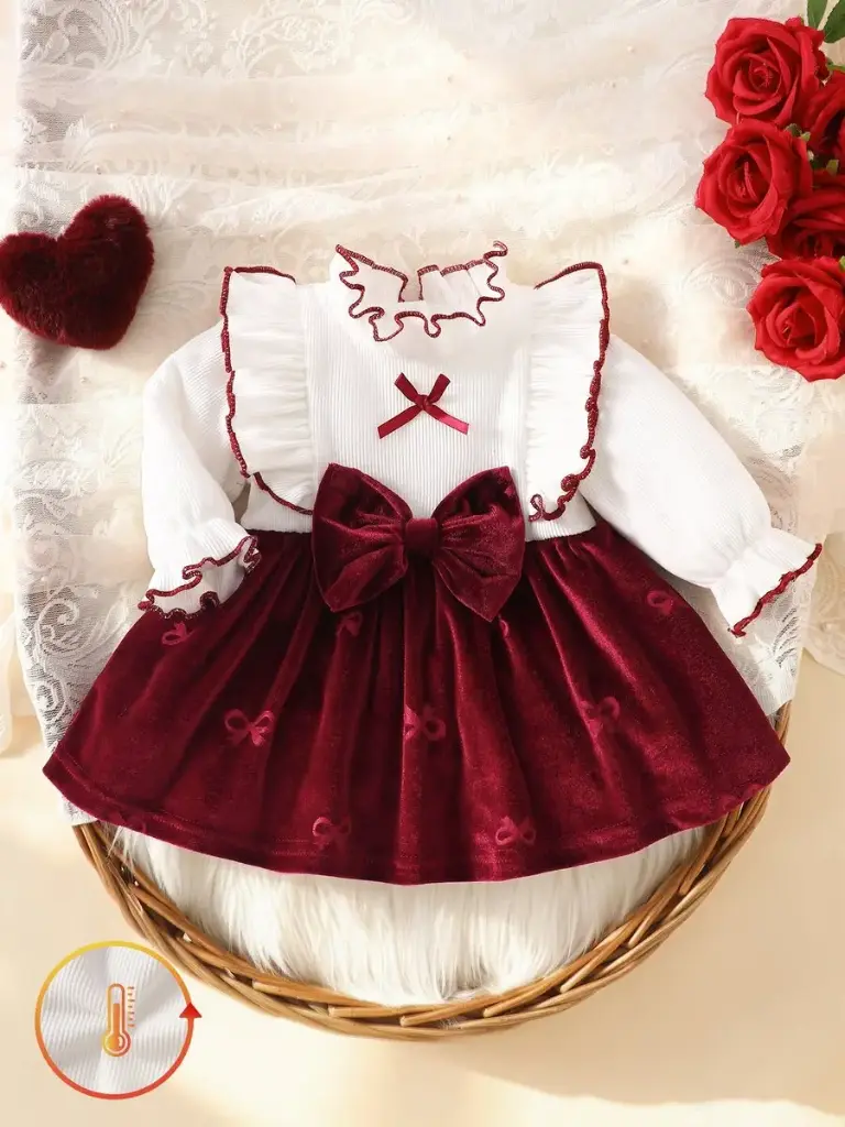 Vestido Elegante Vino con Lazo