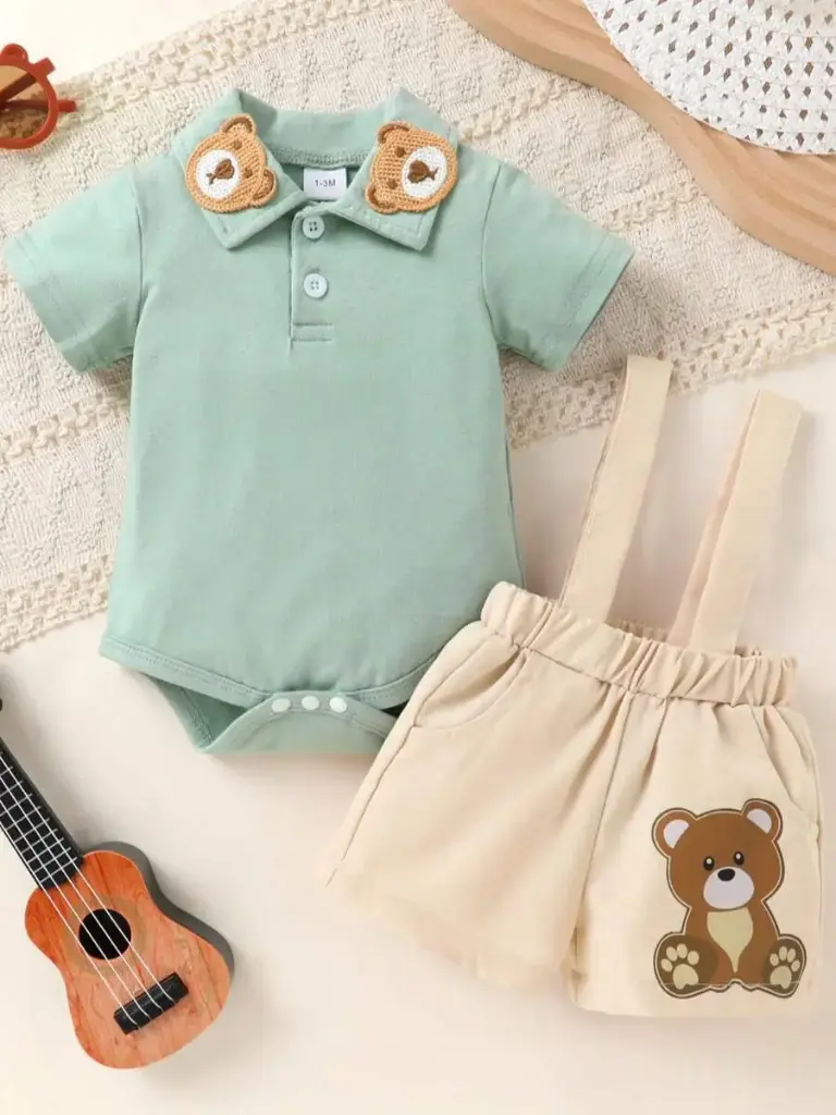 Conjunto Osito Verde con Tirantes