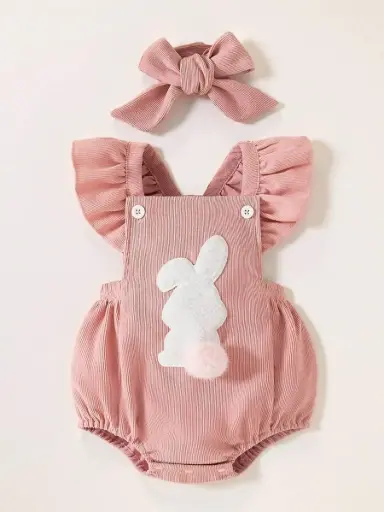 Mono de punto con lazo y estampado de dibujos animados