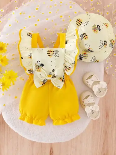 [sa25021784092448738] Conjunto de 2 piezas de verano lindo para niña bebé