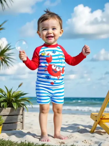 [sa2410228980971865] Traje de baño con dibujo de cangrejo