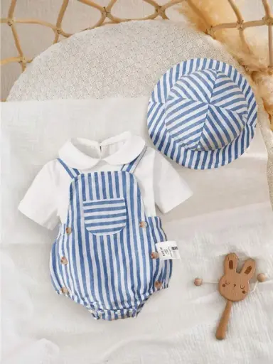 Set de Bienvenida "3 Piezas": Body, Camiseta y Gorrito de Algodón