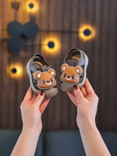 Sandalias con carita de osito