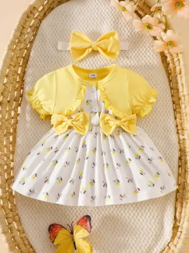 [sa251231094096945993752] Vestidito Floral Amarillo con Vincha