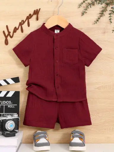 [sa2303140013994323] Conjunto Camisita Muselina Vino